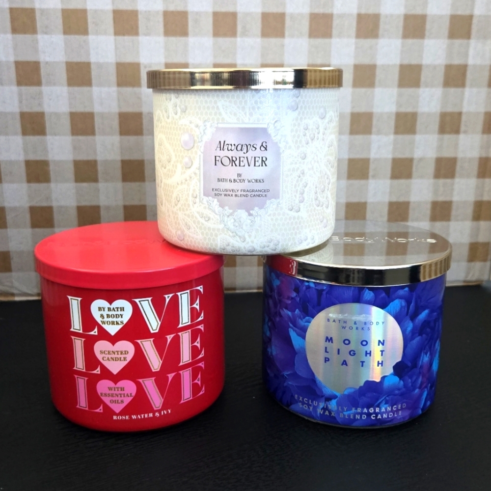 Red, White, Blue Bath & Body Candles ☆ 3 Large Candles